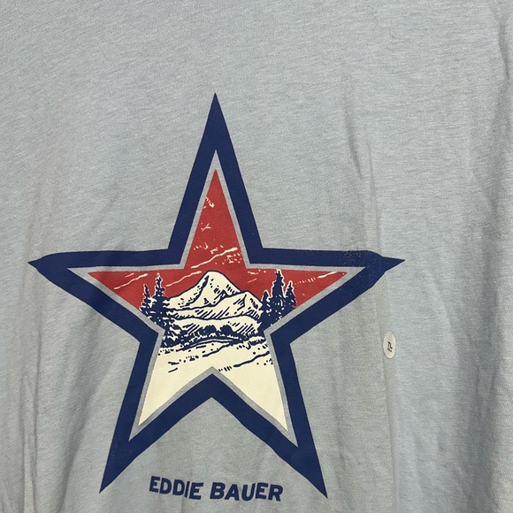 NWT Eddie Bauer Legend Wash Graphic Tee Tall Large,‎ Light Blue with Star ⭐️ ⛰️ - Picture 5 of 10